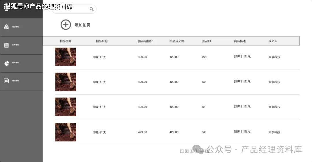 美术馆艺术品交易网站Axure RP原型.rp